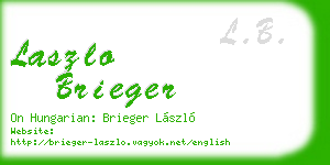 laszlo brieger business card
