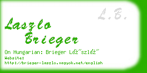 laszlo brieger business card